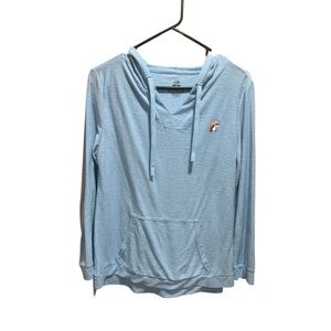 Women’s Small Light Blue Buc-ees Long Sleeve Hoodie Lightweight Shirt